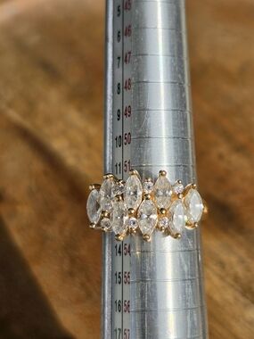14k Gold Marquise Cubic Zirconia Band Ring - Women Jewelry